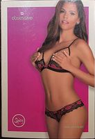 Dessous schwarz rosa, Grösse XL (klein geschnitten)