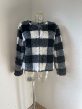 Lost Ink Fake Fur Jacke M-L
