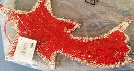Weihnachtsstern, rot mit Glitzer Rand mit Anhänger - 30 cm -