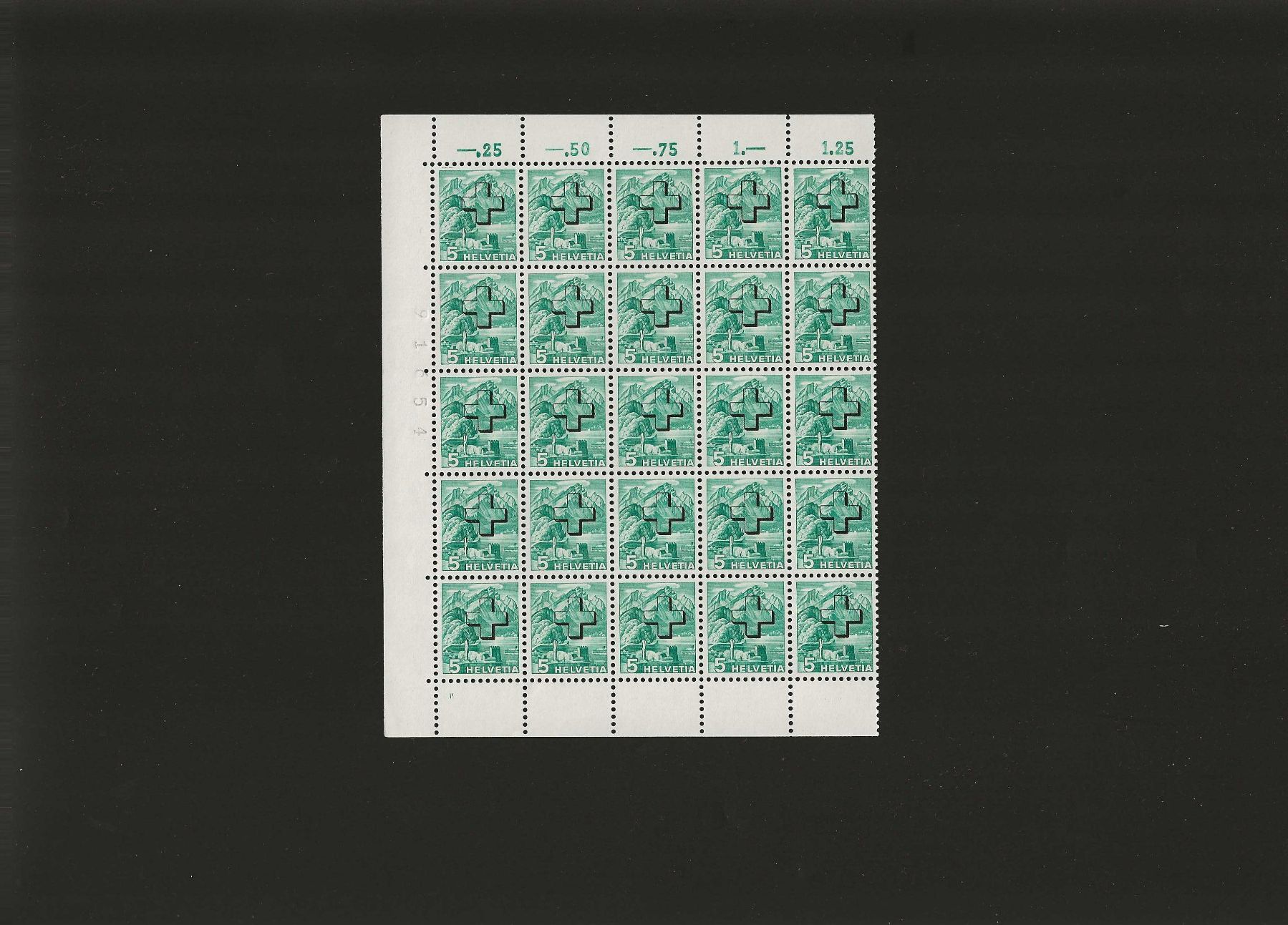 Tutti i francobolli: Verw. Marken DII SBK 29y** - 1938 - Halb-Bogen Postfrisch – Nuovo (secondo la descrizione) da Au ZH venduto da reme77