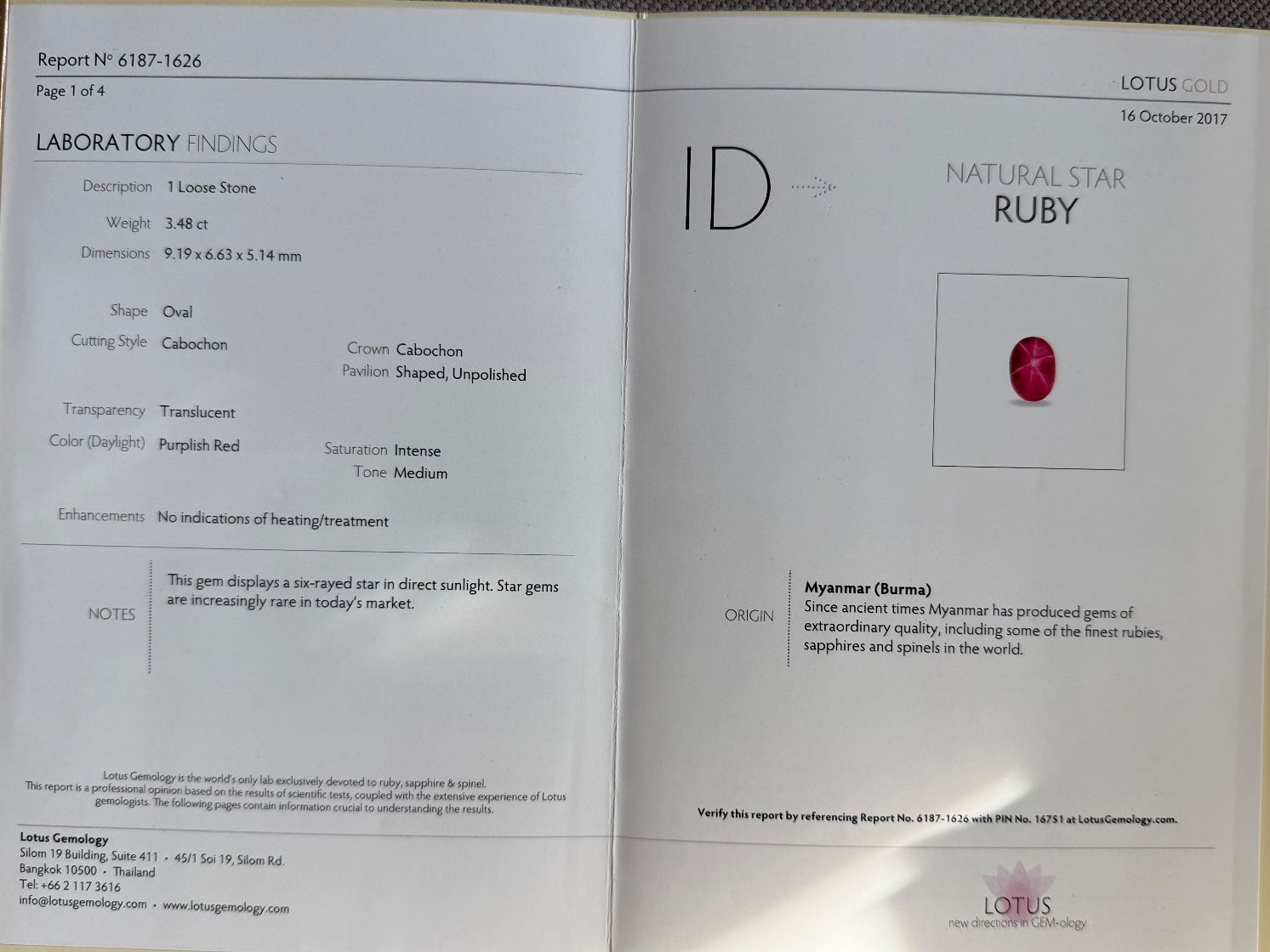 Pietre preziose: STERN RUBIN Cabochon   3.47ct   aus Burma – Nuovo (secondo la descrizione) da Thun venduto da TribalCrest 1