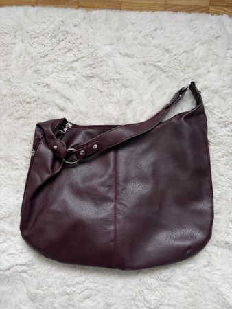 Grosse Damen Schultertasche Bordeaux