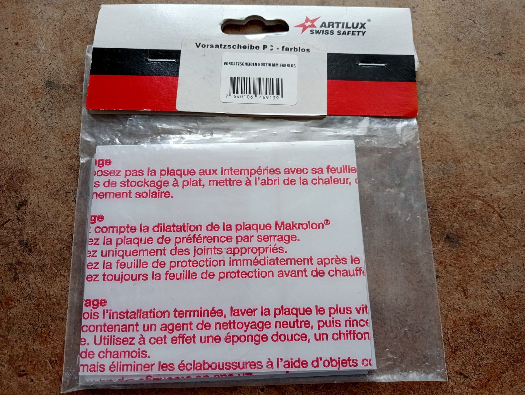 Alle Werkzeuge: Vorsatzscheiben 90x110x1mm, transparent – Neu und originalverpackt aus Grüningen von Urtica