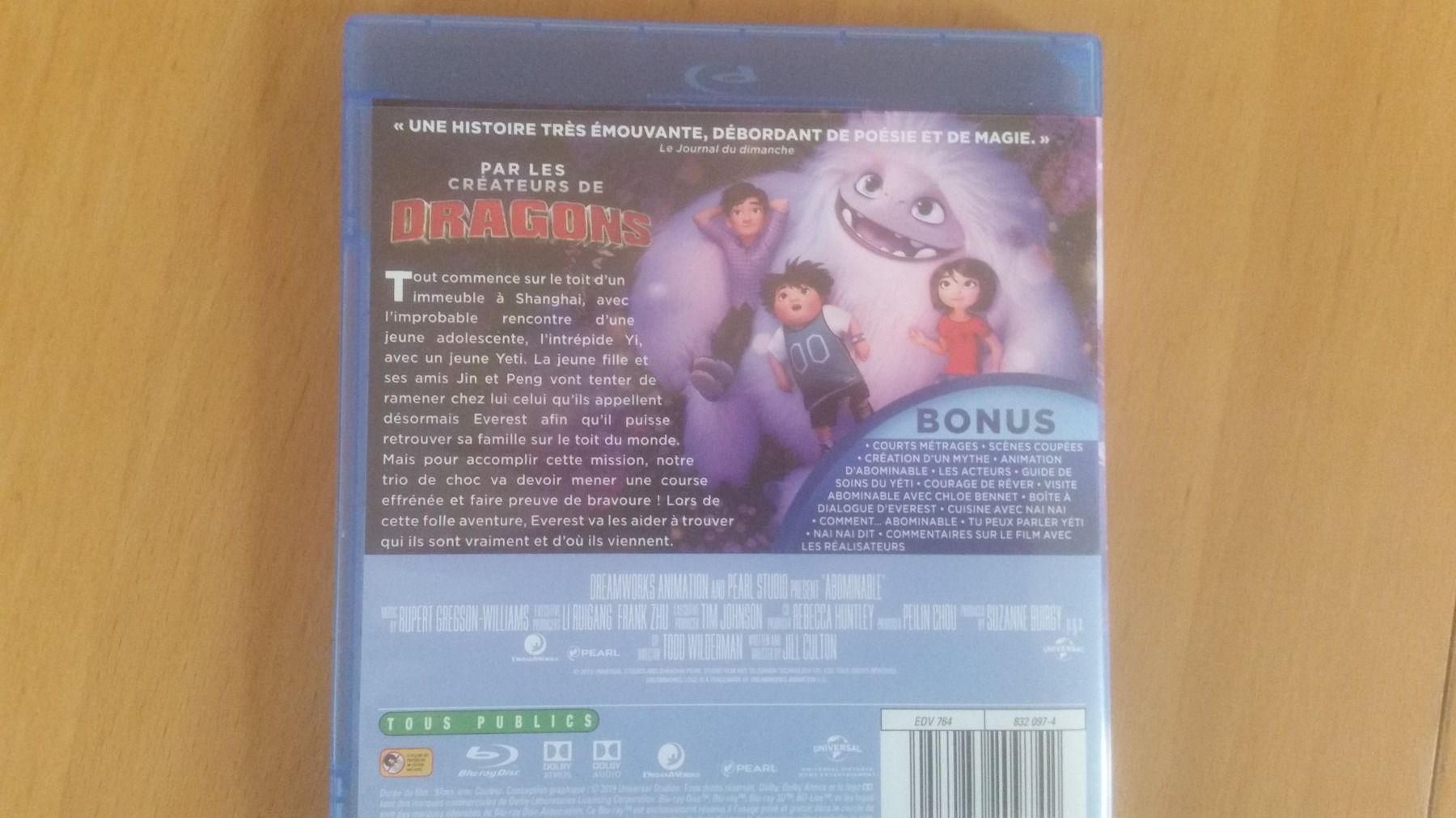 Tutti i DVDs: Blu-ray Abominable     Français Anglais – Usato da Porrentruy venduto da tupatup 2