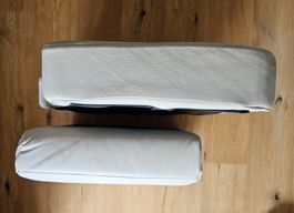Cremeweisse Lederkissen/Sitzkissen