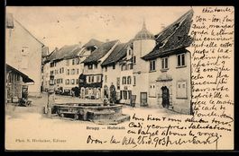 Brugg, Hofstadt, Strassenpartie mit Wohn