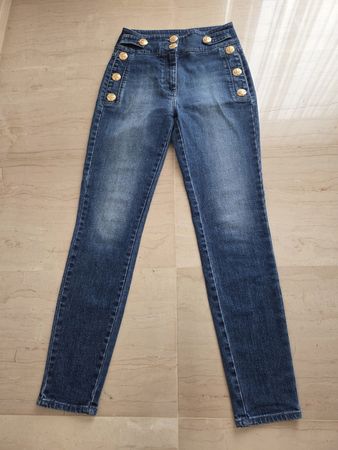 Jeans Blau GR S / XS IT 40 goldene Knöpfe, neuwertig
