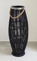 Schwarzer Windlicht Laterne mit Seilgriff