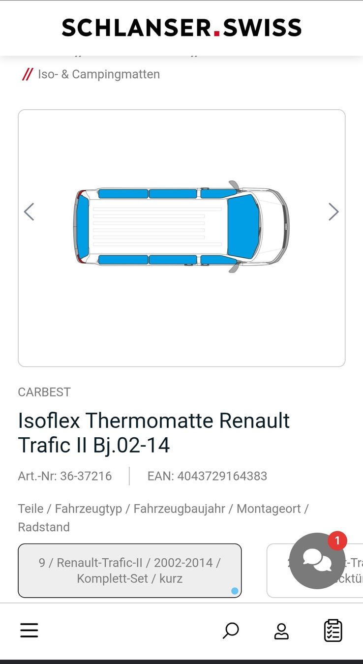 Renault Tappeti & Tappetini: Isomatte Renault Trafic 2002-2013 – Nuovo (secondo la descrizione) da Wichtrach venduto da l.staeger