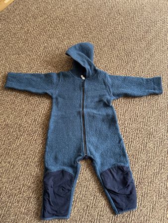 Hessnatur Overall Wollwalk Grösse 86/92 blau 