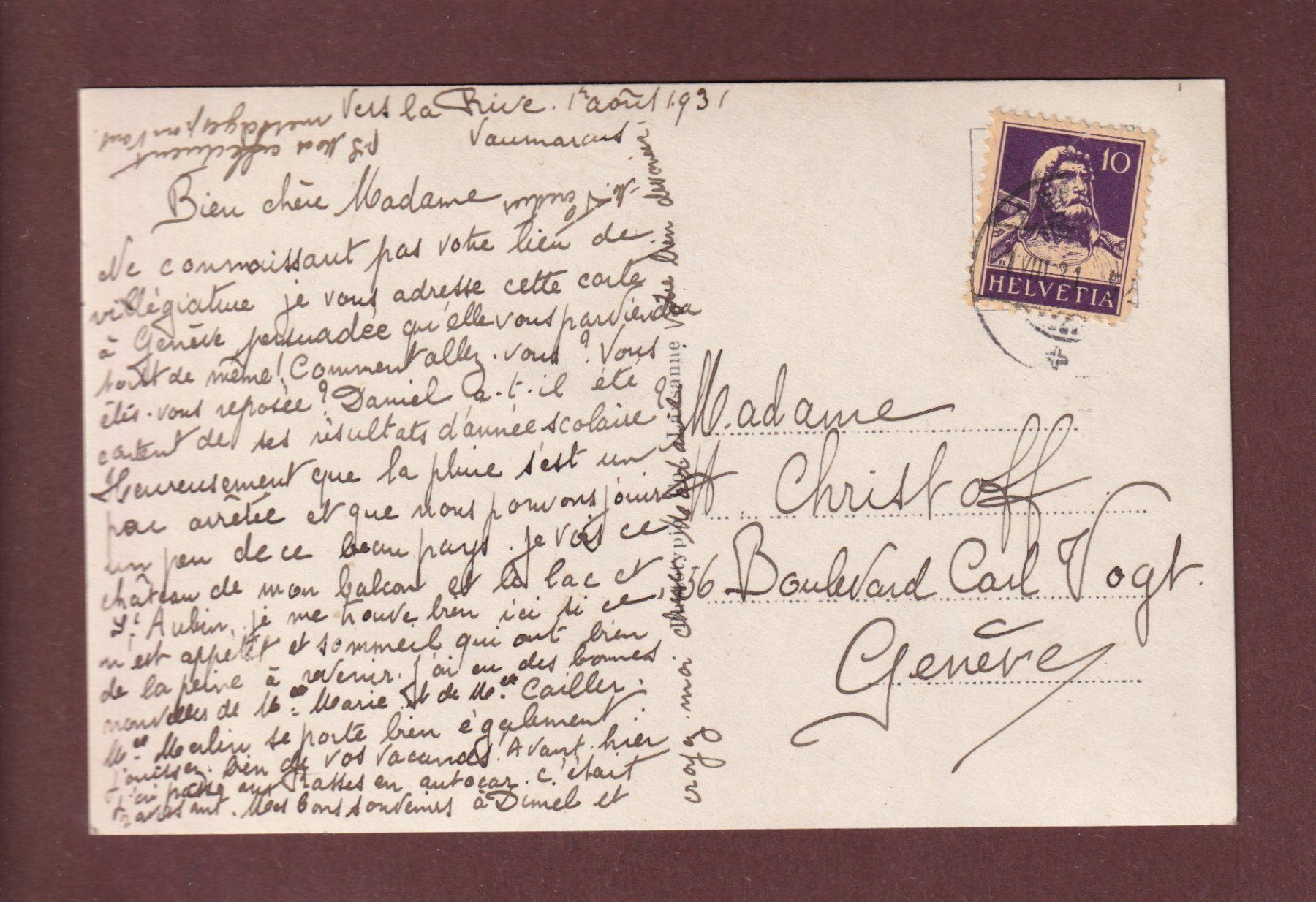 Ansichtskarten: VAUMARCUS - Château - 1931 – Gebraucht aus Pully von nicecards-shop 1