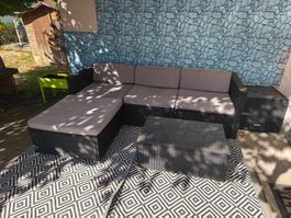 Gartenlounge Polyratan braun guter Zustand 155x220