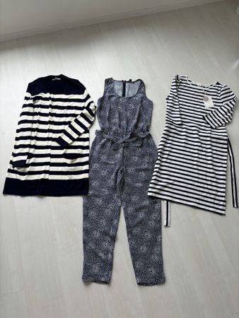 3 Damenkleider Set Grösse S gestreift Jumpsuit Kleid Cardiga