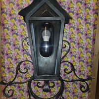 Wandlampe Aussen Metall Schmiedeeisen mit Leuchtmittel H76cm