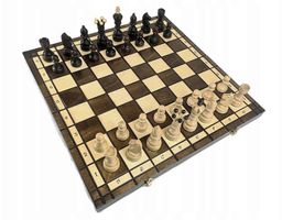 Elegantes Schachspiel aus gebranntem Holz 42x42cm NEU