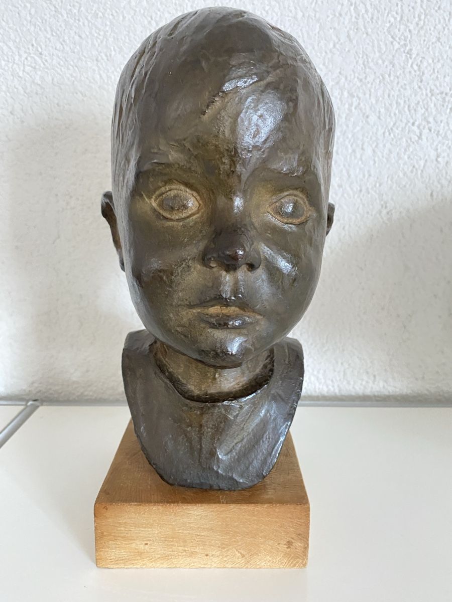 Sculture & Statue: Bronzeköpfchen eines jungen Buben, von R.Ullmann datiert 55 – Usato da Zürich venduto da eileenchen1 5