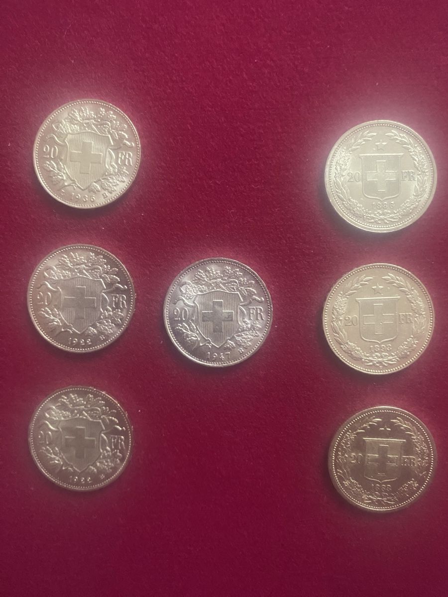 Tutti le monete: 7 vreneli de 20 francs  – Usato da Corseaux venduto da Popcorn123 1