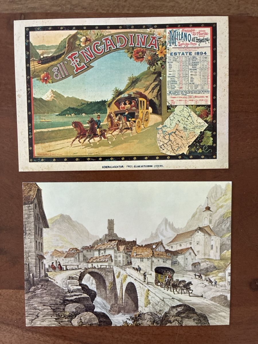 Ansichtskarten: 10 Ansichtskarten von der Schweizerischen Gebirgspost  – Gebraucht aus Oftringen von Cla.vD.74 6