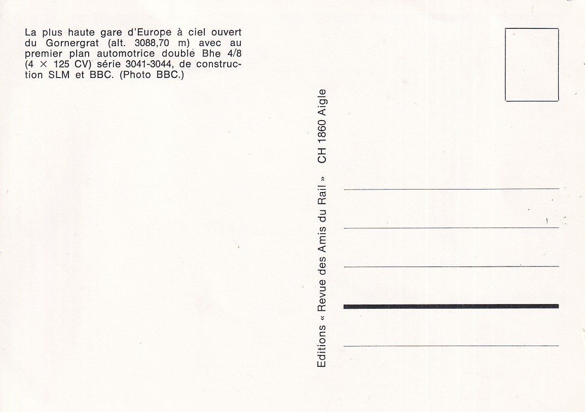 Cartoline postali: Zermatt  VS  -   GORNERGRAT-BAHN /  Europas höchster Bahnhof – Usato da Brig venduto da Valcards54 1