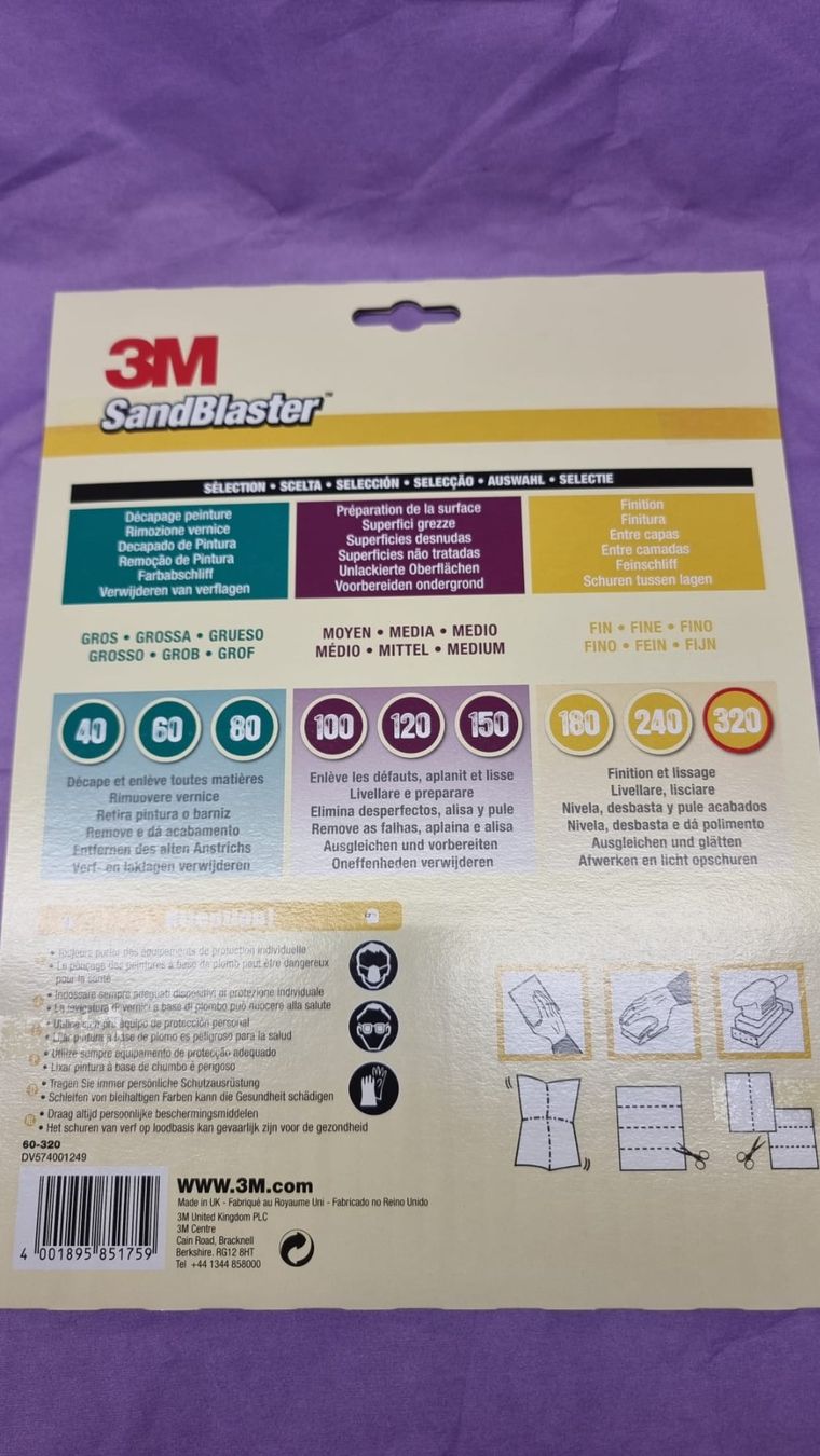 3M Alle Werkzeuge: 3M Sandblaster Feinschliff Schleifpapier 320 Körnung – Neu und originalverpackt aus Rebstein von James-Dean 4