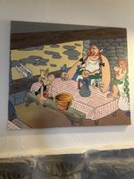 Gemälde aus Comics Asterix und Obelix, Acryl auf Leinwand.