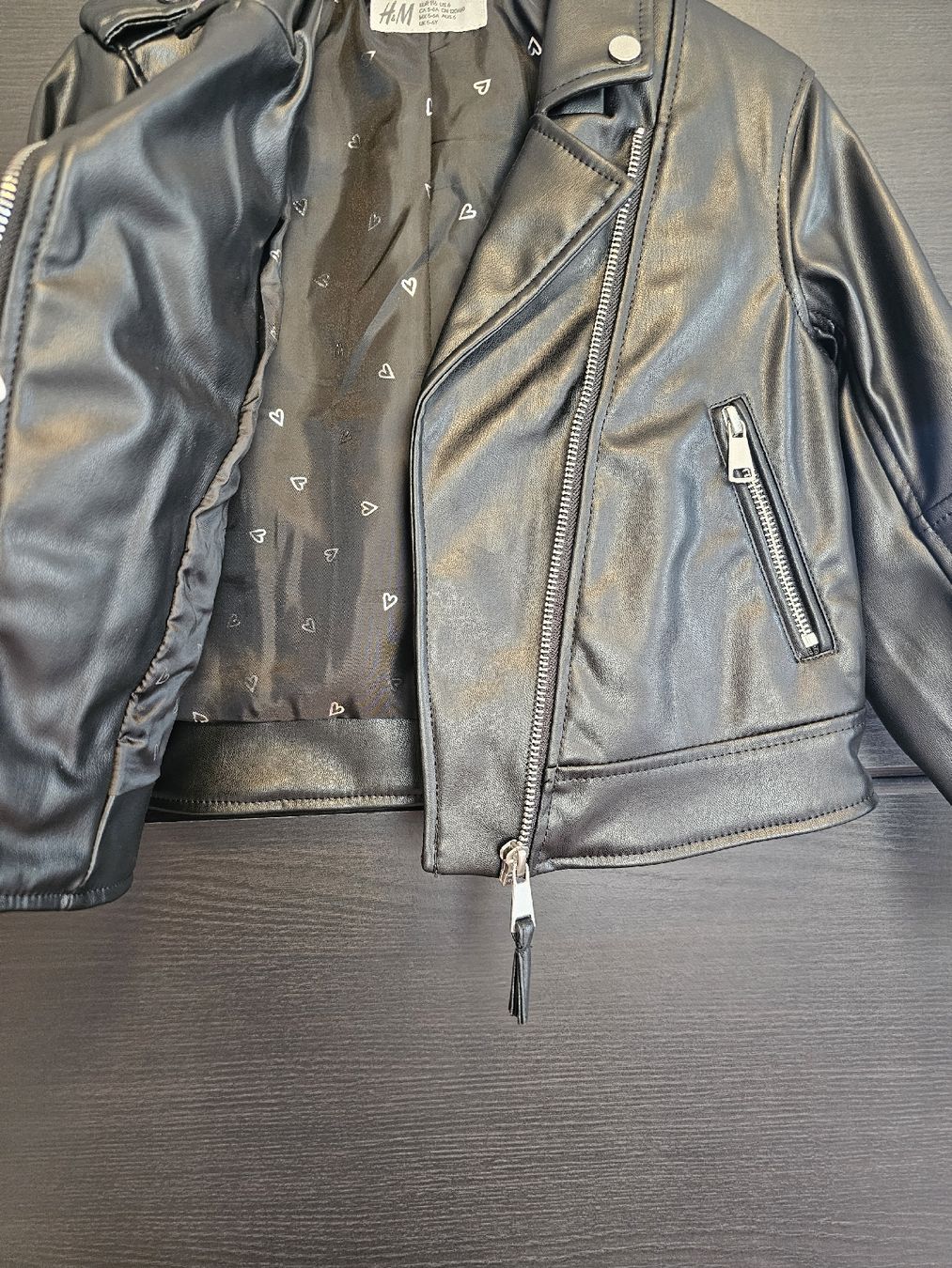 H&M Jacken & Mäntel: Coole H&M Lederjacke Mädchen Gr. 116 schwarz – Gebraucht aus Laufen von Taty007 4