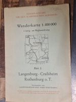 Antike Landkarte/ Wanderkarte  LANGENB.-CRAILSHEIM 1954
