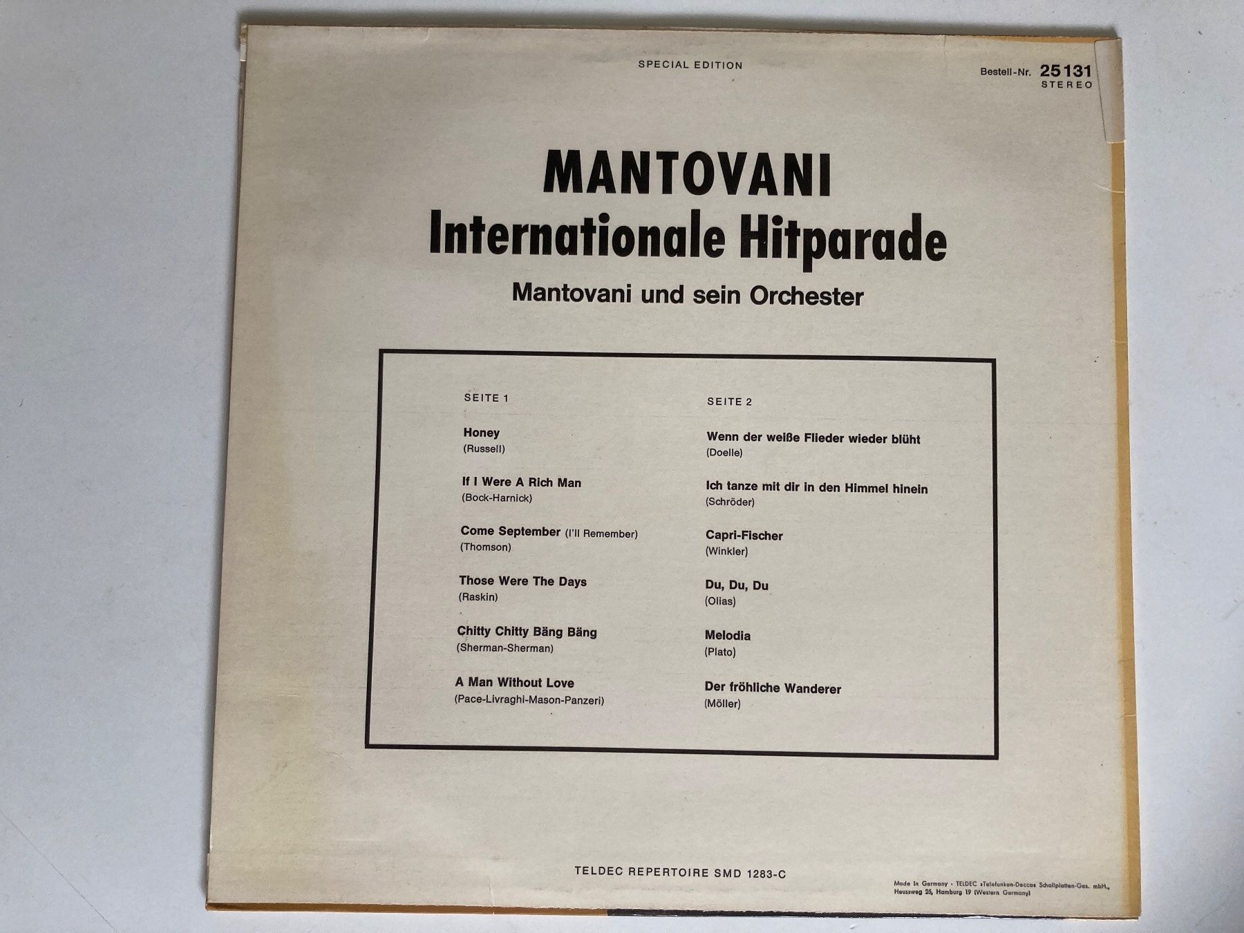 Dischi in vinile: Mantovani Internationale Hitparade – Usato da Zürich venduto da Chaeffeler 1