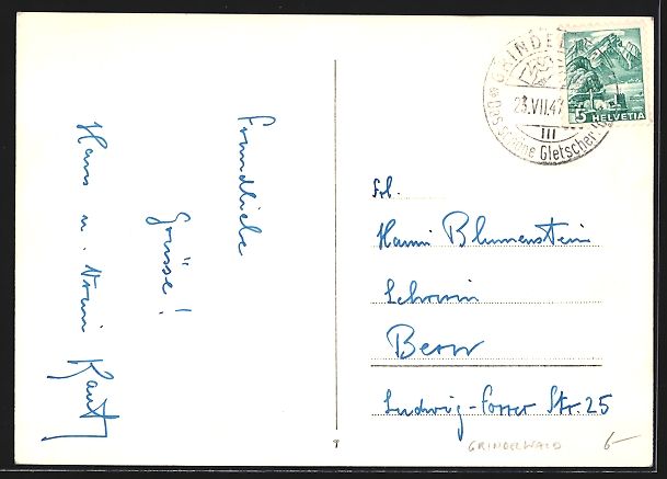 Cartoline postali: Grindelwald, Ferienheim Herzogenbuchsee  – Usato da Berlin venduto da bartko-reher 1