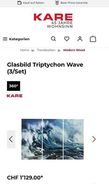 Foto & Immagini: Glasbild Wave 3/Set von Kare – Usato da Olten venduto da wys_5vkv 1