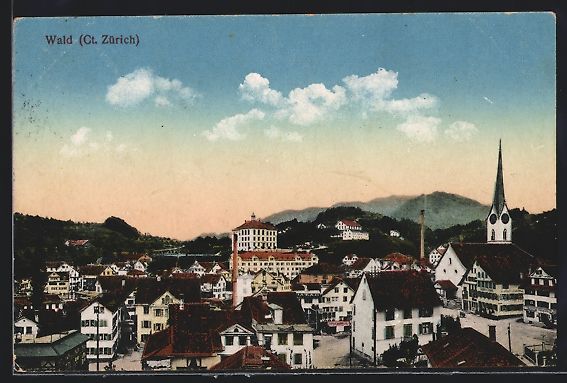 Cartoline postali: AK Wald, Panorama, 1922 – Usato da Berlin venduto da bartko-reher