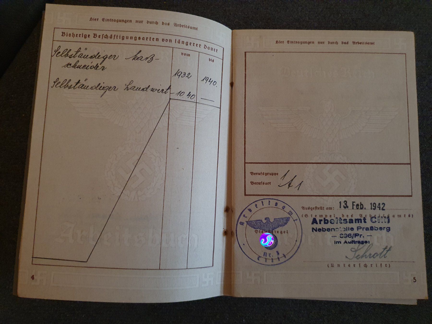 Bücher: Arbeitsbuch 1942 WW2 – Gebraucht aus Pregassona von eld_st6b 1