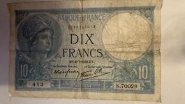 France – Billet 10 Francs Minerve – 7 juillet 1939 