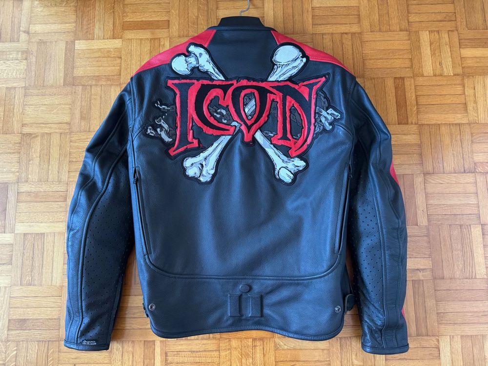 Biker Jacke Ducati Lederjacke Gebraucht ICON Skull Motorrad