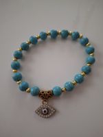 Bracelet turquoise avec oeil porte chance