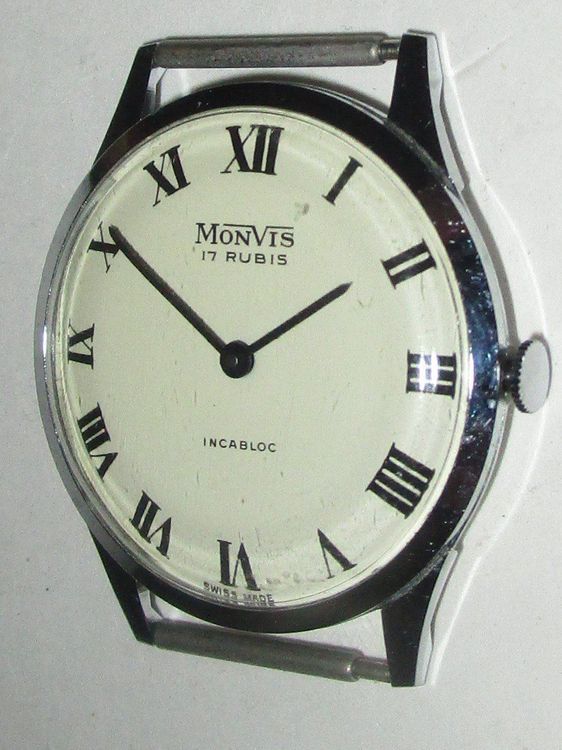 Montre Homme Monvis Automatique - Années 60 - Mouvement Swiss Made 25 Rubis - Occasion Excellente état