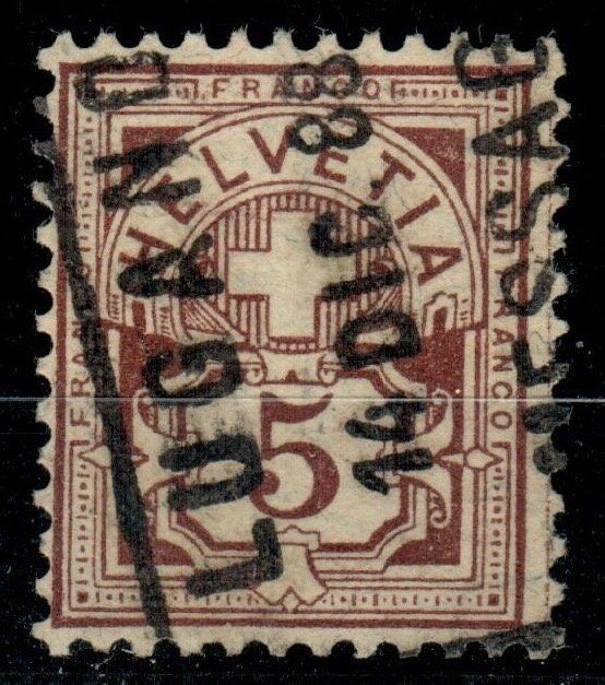 Tutti i francobolli: CH - Ziffermuster - SBK Nr. 60B - Stabstempel Lugano – Usato da Rombach venduto da VENTIS-Auktionen