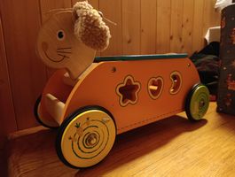 Cariot lapin en bois, jouet d'éveil pour bébé. 🐇🧡 
