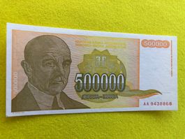***YELLOW - Belgrad 1994 - Jugoslawien 500000 Dinara UNC