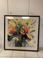 Grosses gerahmtes Blumen-Bild von H. Arnold (1991)