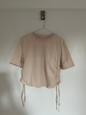 Croptop beige mit seitlichem Raffzug, Damen Gr. M