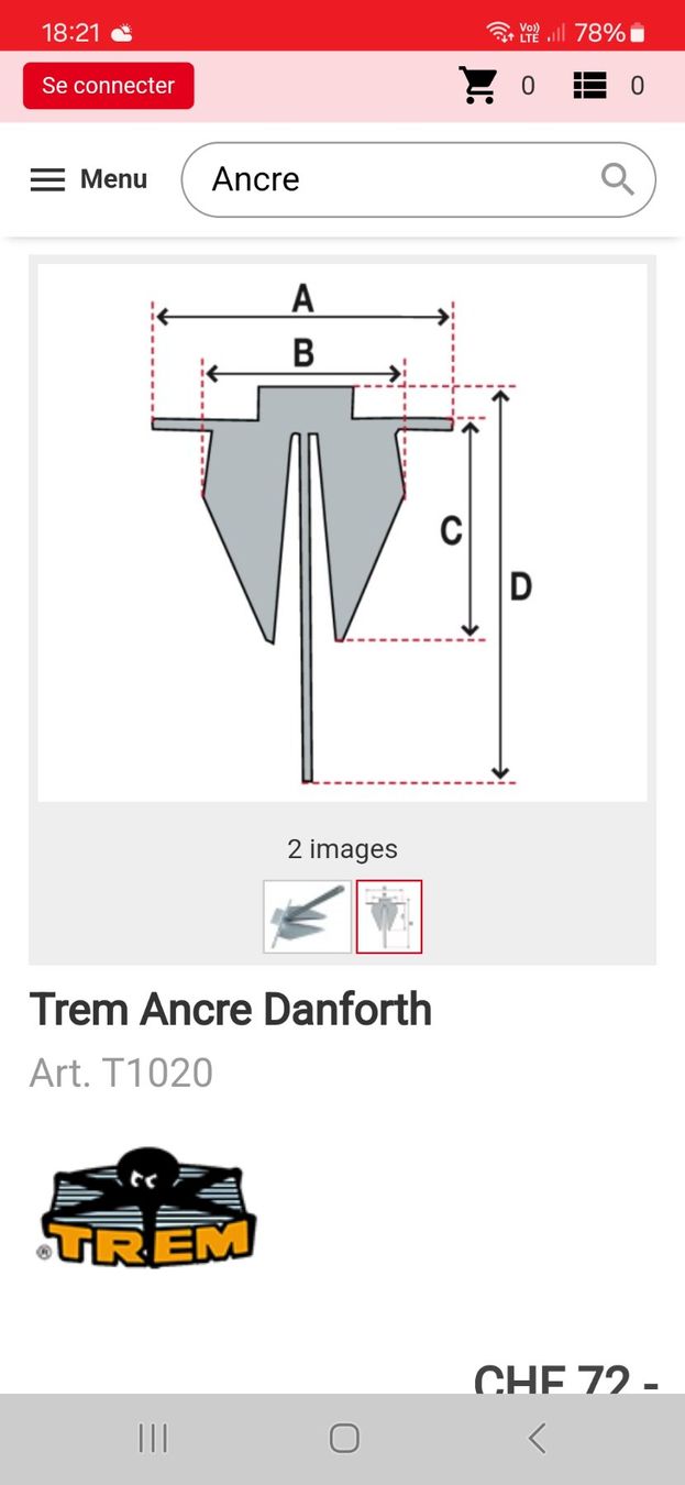 Ancore: Ancre bateau – Usato da Attalens venduto da jack021 1