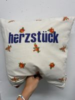 Kissen Herzstück Rosenmuster vintage Stoff neu 40x40cm