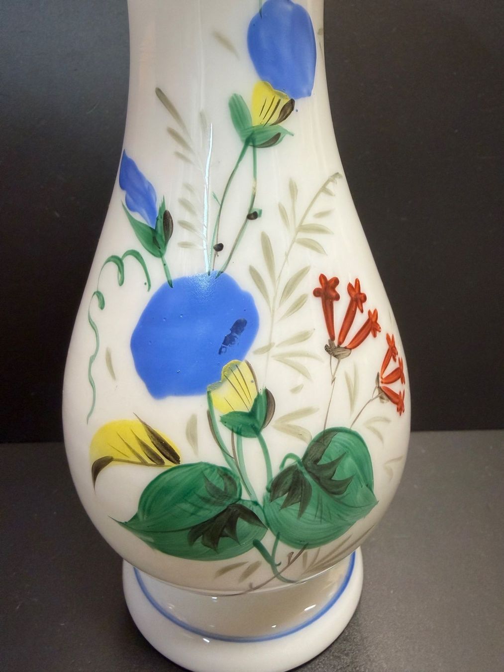 Vasi & Recipienti: MILCH-/OPALIN GLASVASE JUGENDSTIL HANDGEMALT – Usato da Matzingen venduto da Puhbaerli 5