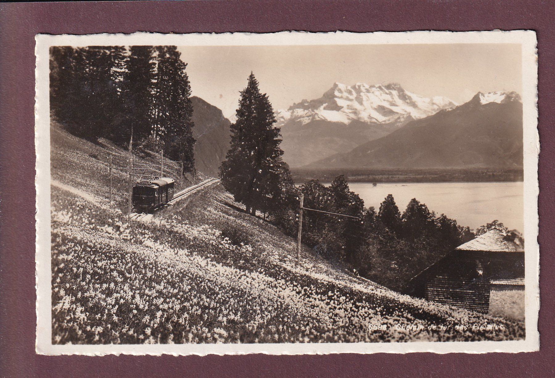 Cartoline postali: LES PLEIADES - Chemin de fer - 1937 – Usato da Pully venduto da nicecards