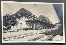 Langnau im Emmental /der neue Bahnhof/Stempel 1925