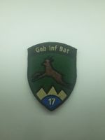 BADGE ECUSSON MILITAIRE SUISSE GEB INF BAT 17