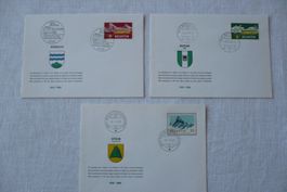 1968 50 Jahre Postautolinie Nesslau - Buchs, 3 Belege