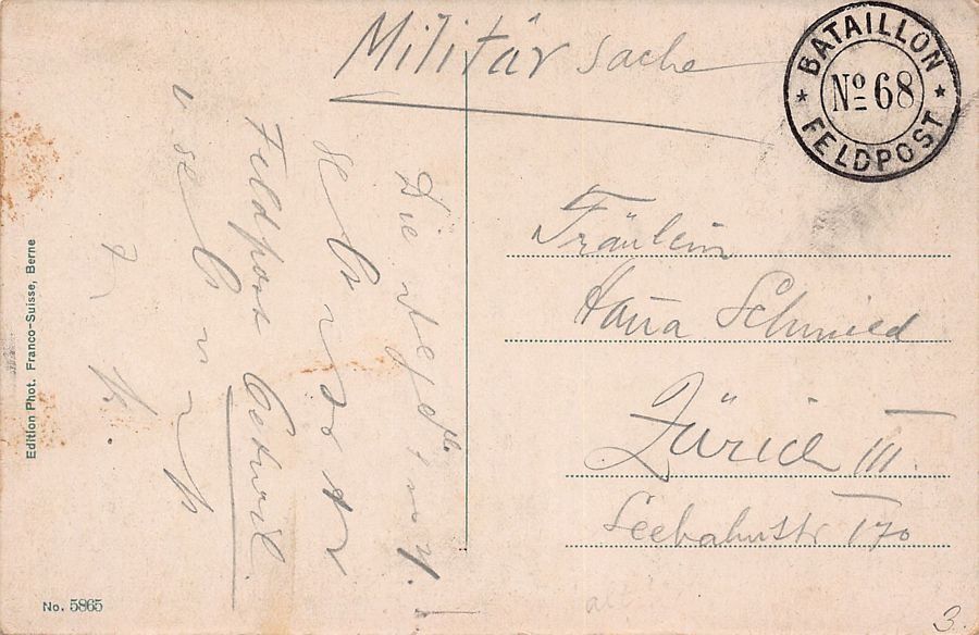 Cartoline postali: Basel, Centralbahnplatz, gelaufen Feldpost BATAILLON N° 68 – Usato da Frauenfeld venduto da POML 1