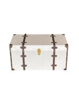 Couchtisch Beistelltisch Truhe weiss Velours 80